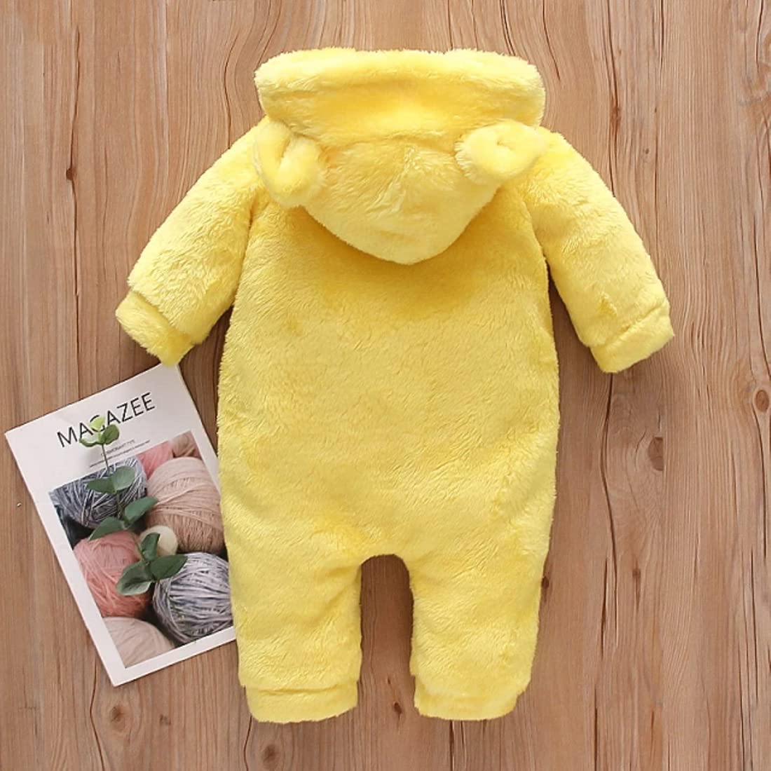 Baby Panda Flannel Jumpsuit - Yellow Unisex - Image 2