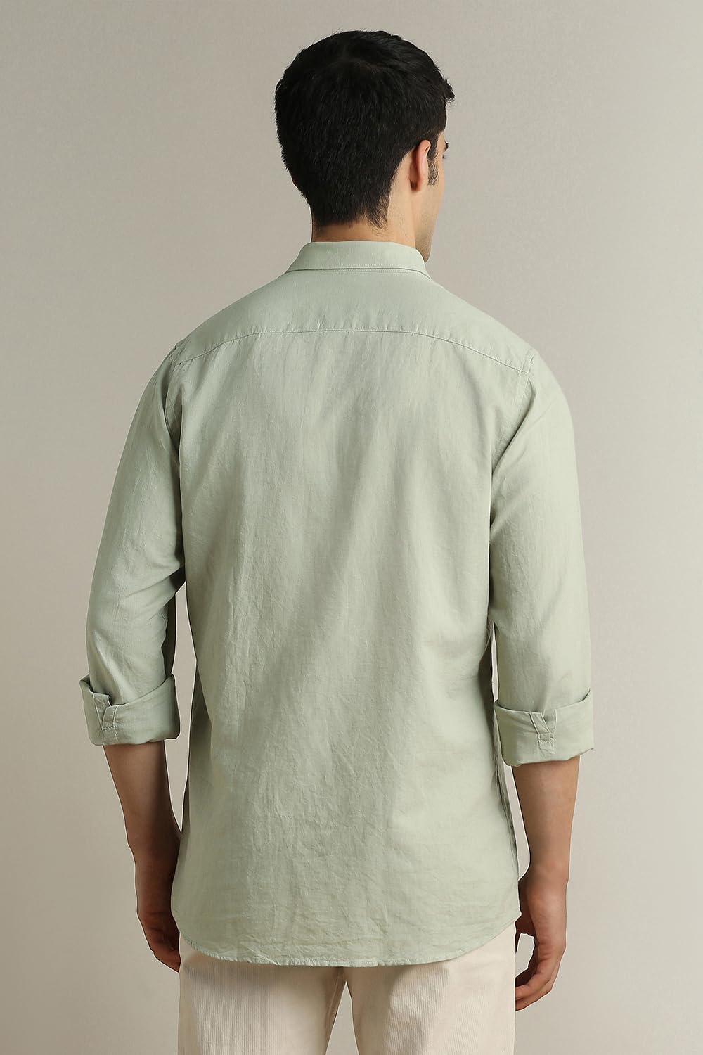 Peter England Men's Slim Fit Shirt - Green - Image 5