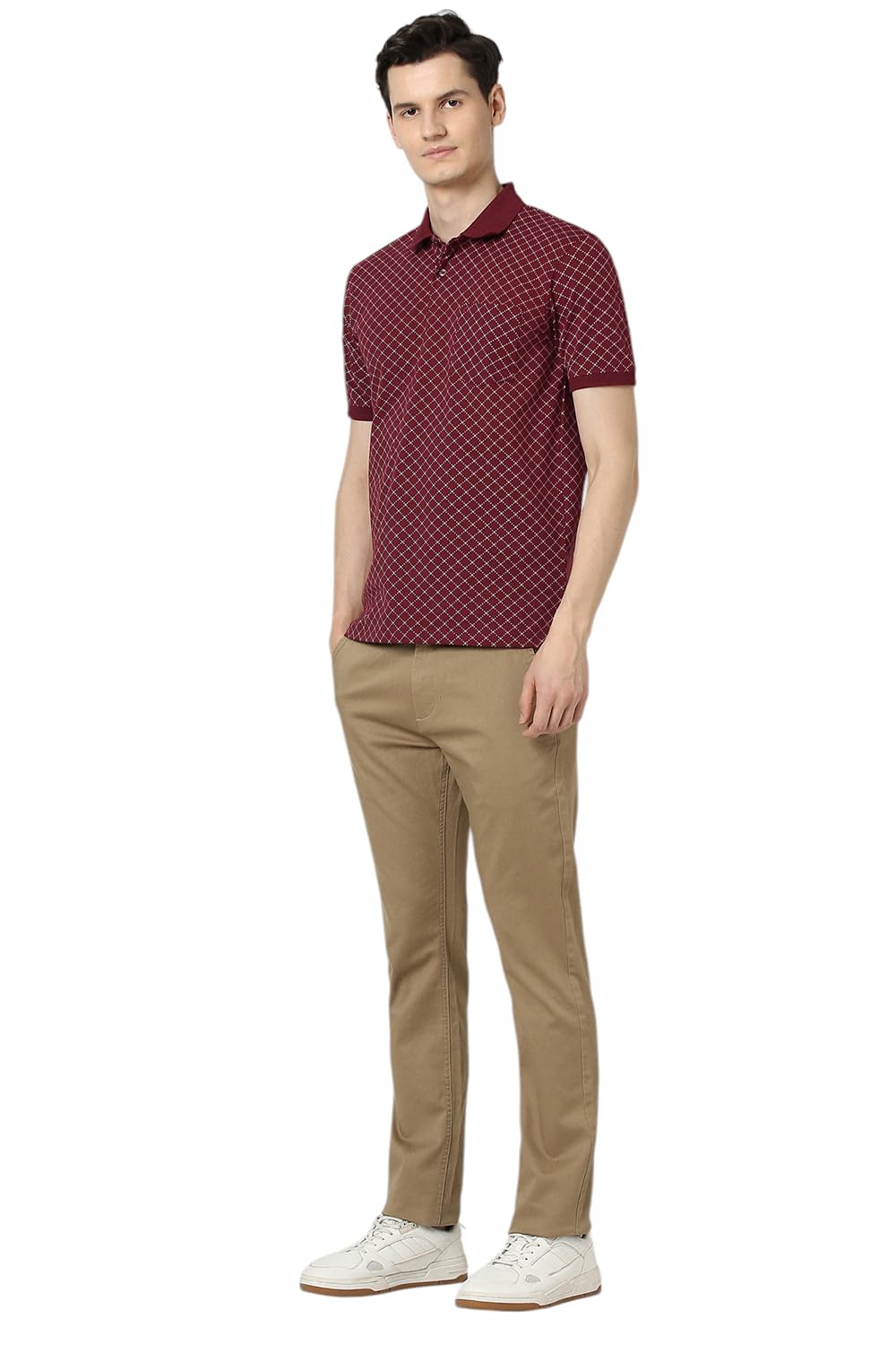 Peter England Polo T-Shirt for Men - Maroon - Image 5
