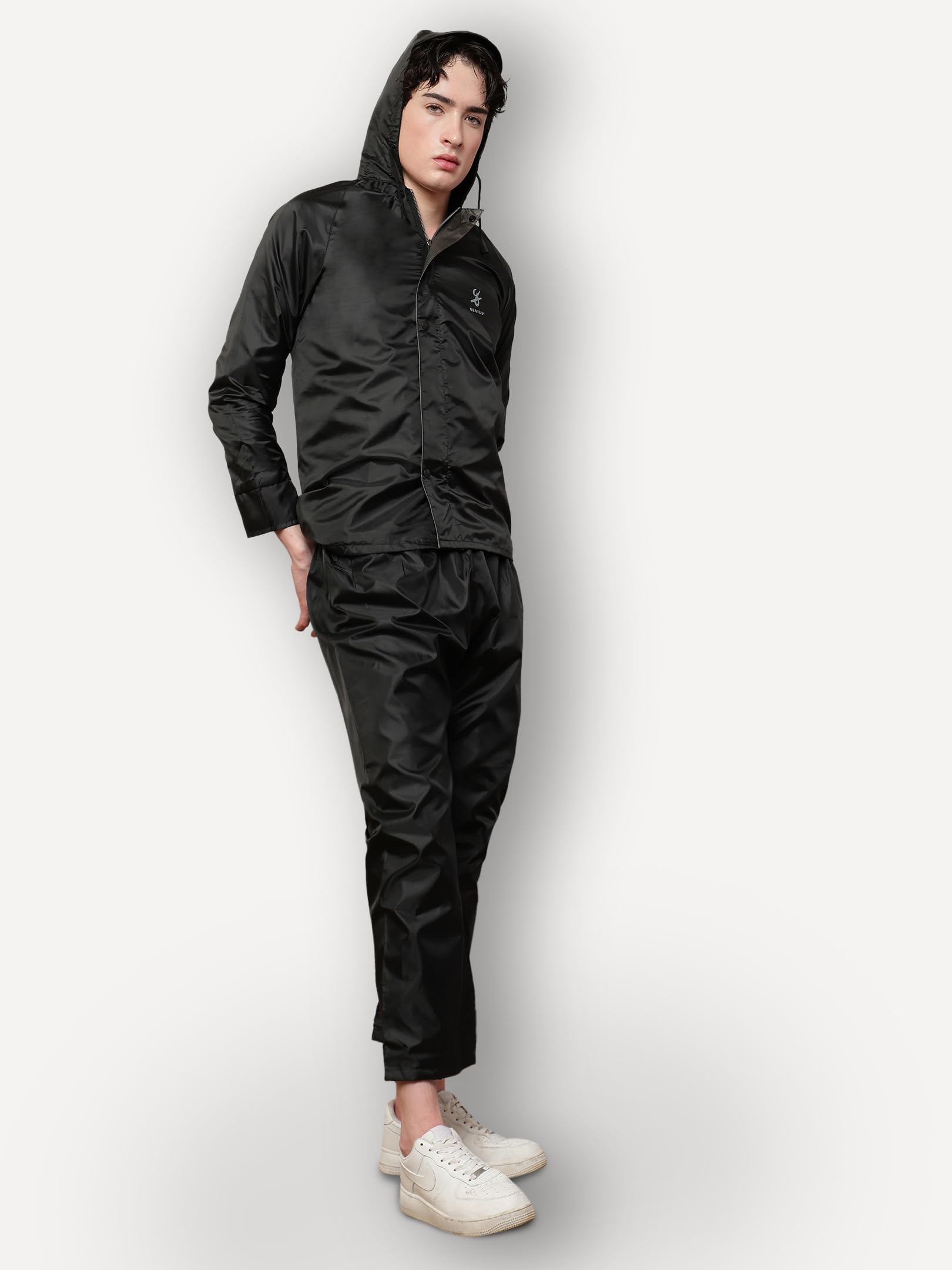 Shasmi Black Rain Coat for Men Waterproof - Image 3