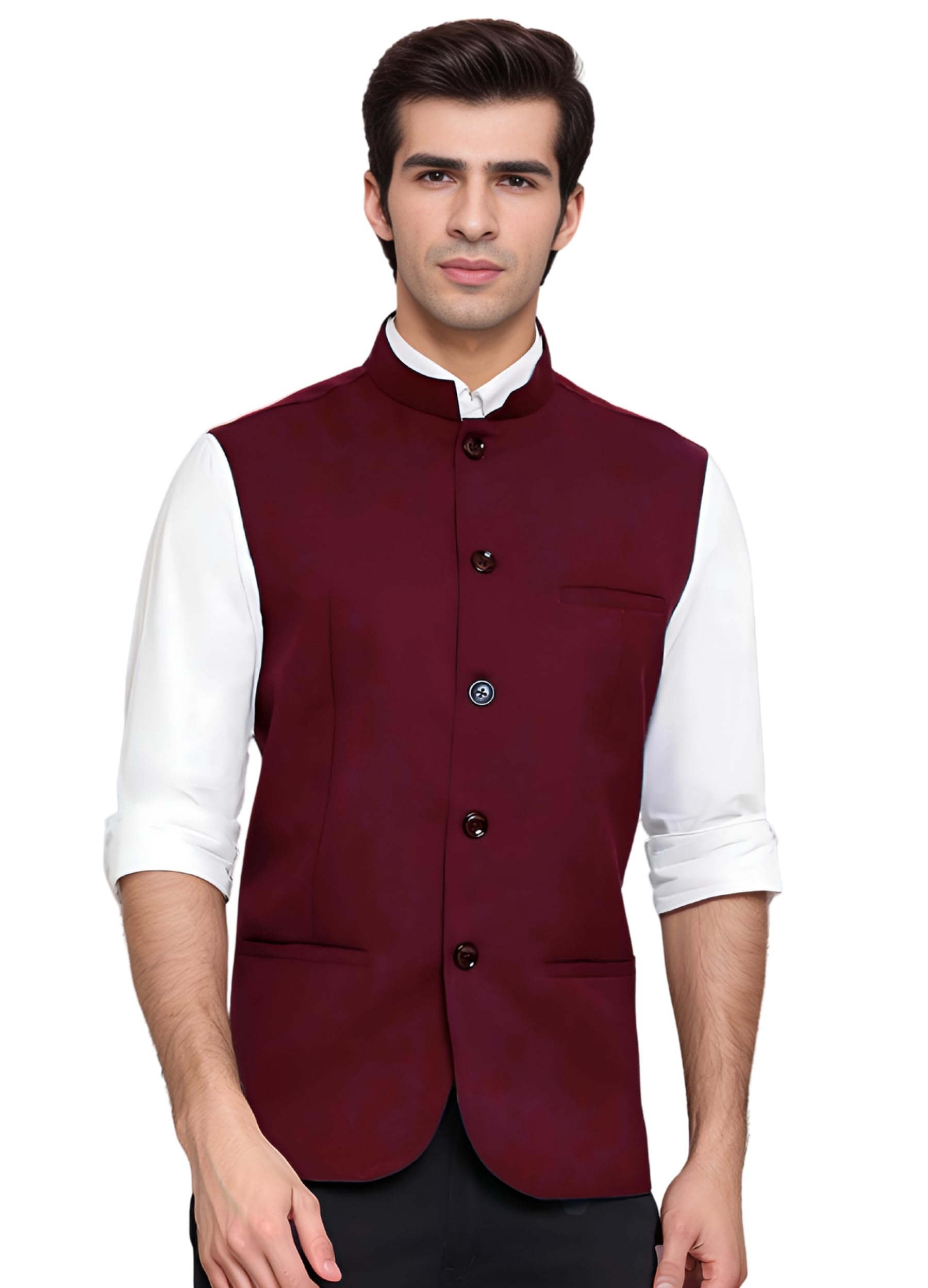ROCKSY Maroon Nehru Jacket for Men