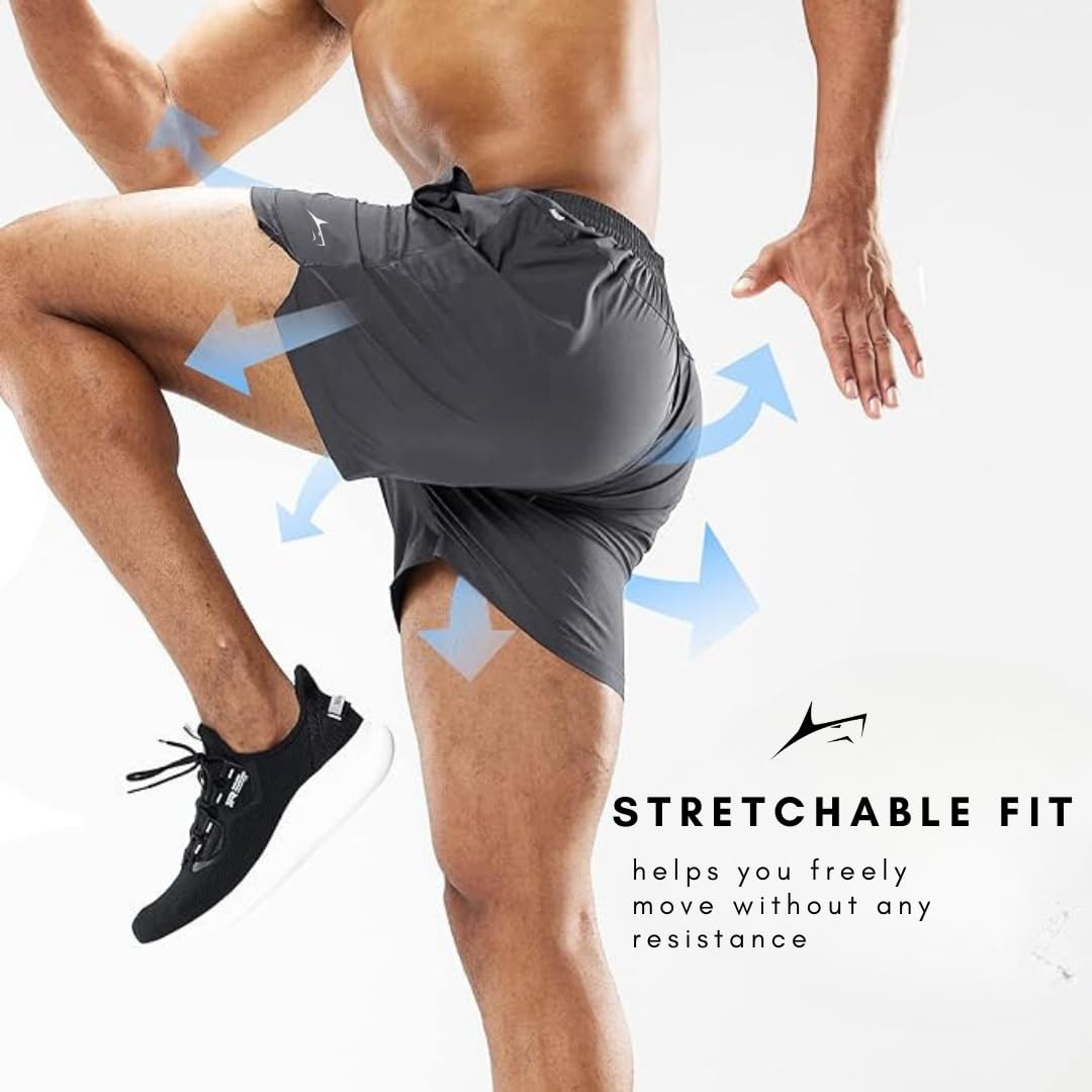 PROSHARX Men's Dark Grey Shorts - Quick Dry - Image 3