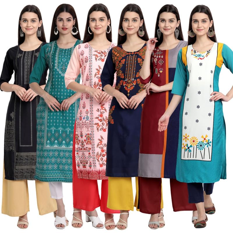 Tee Projekt Printed Crepe Kurti for Women - Vibrant Colour