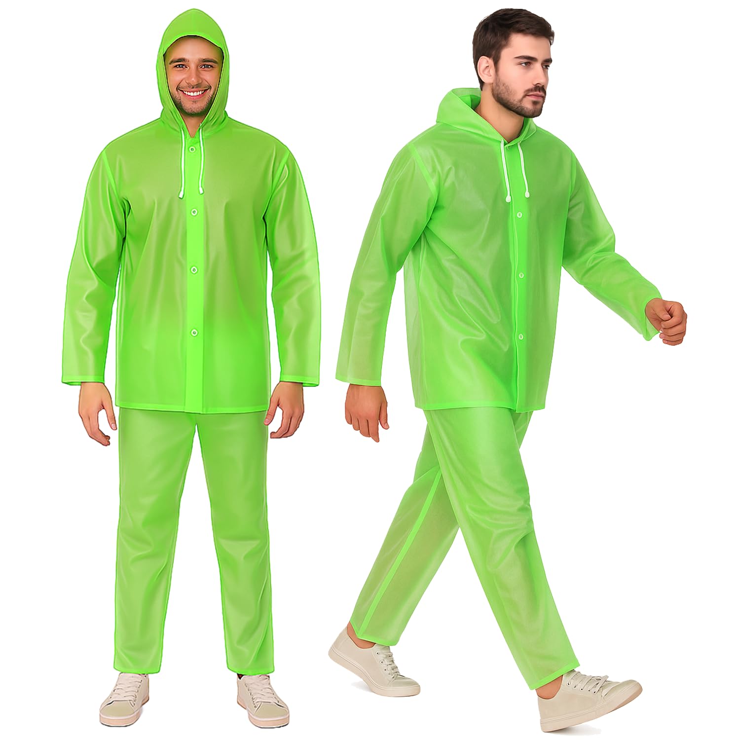 Allextreme Men's EVA Rainsuit - Neon Green