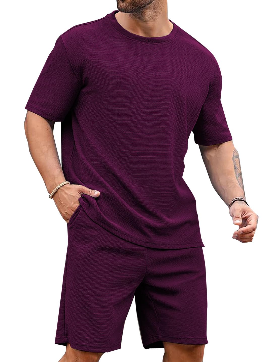 Vogaan Men's Purple Pyjama Set