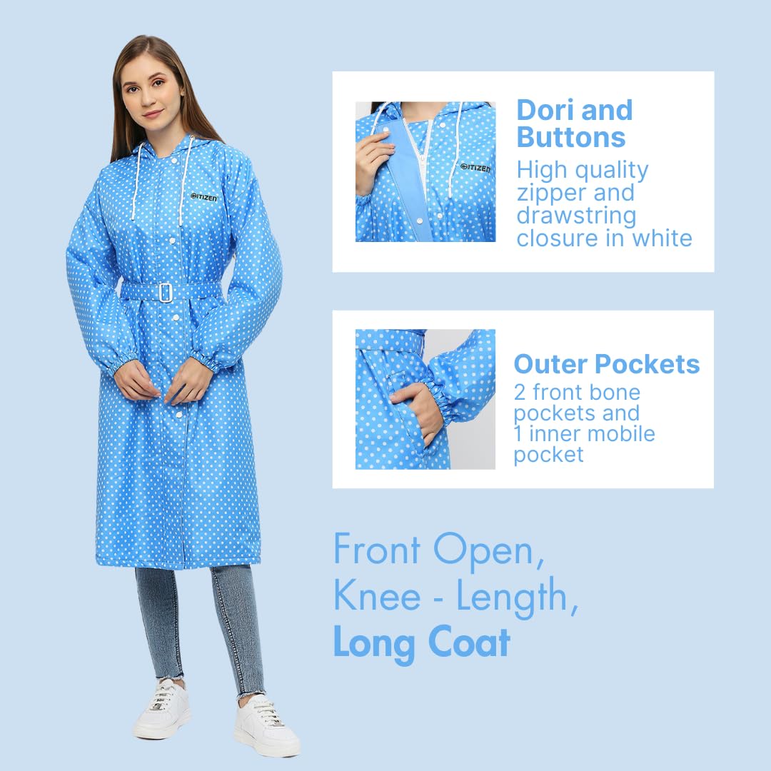 Reversible Raincoat for Women - Waterproof Blue - Image 5