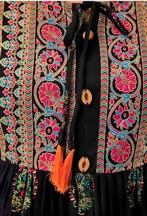 Black Embroidered Tunic Top for Women - Image 2