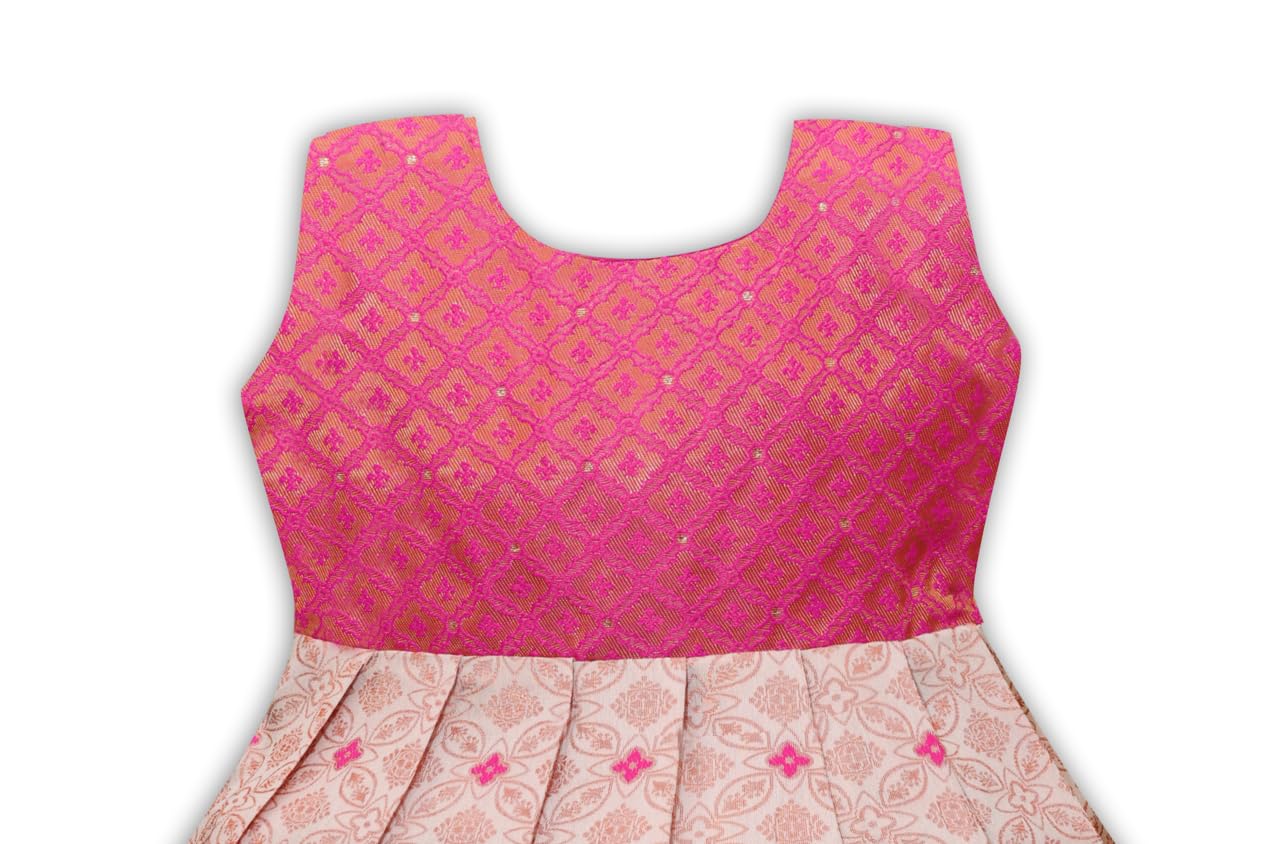 Pattu Pavadai Jacquard Frock for Baby Girls - Image 3