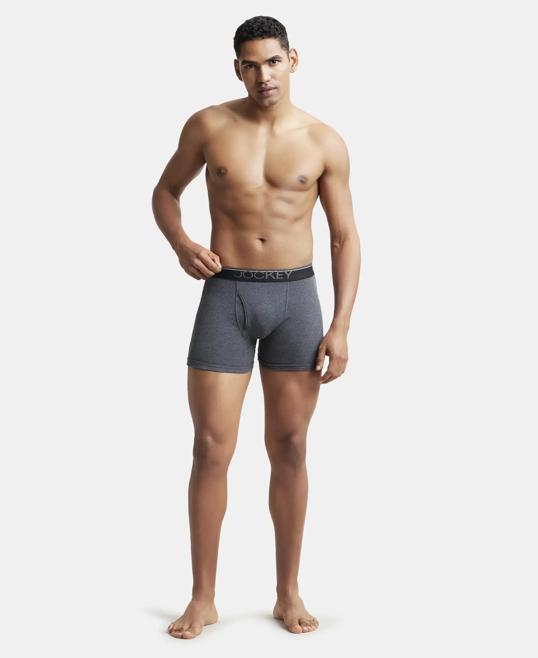 Jockey Men's Boxer Briefs - Charcoal Melange - Image 5