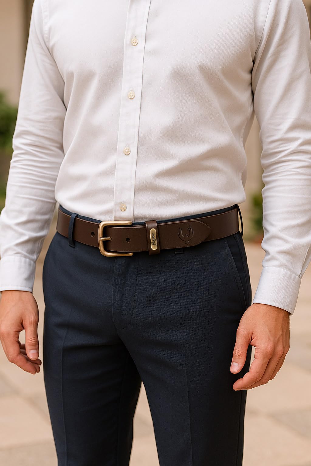 Flyer Men's Brown Leather Belt - Image 3