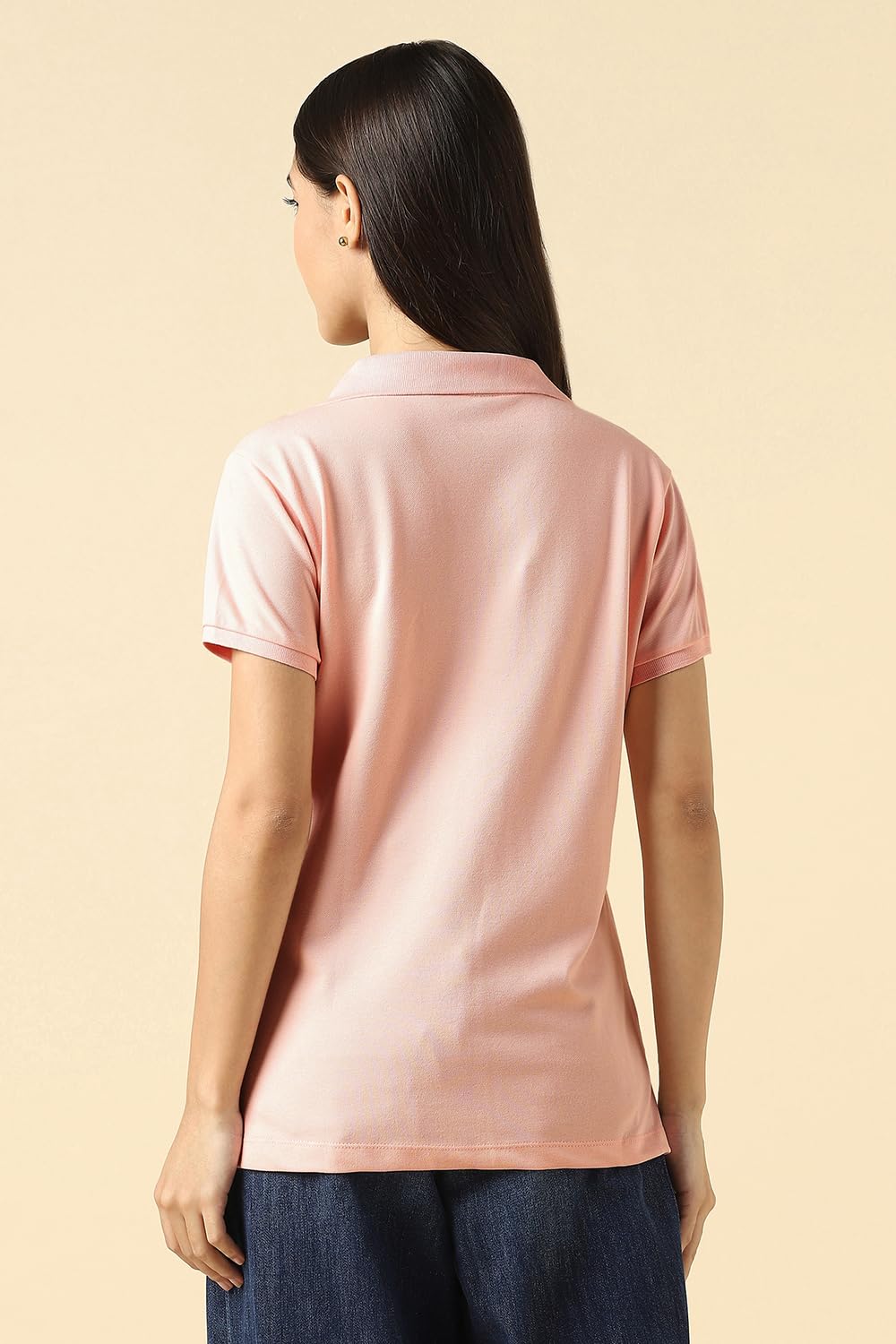 Allen Solly Women's Pink Polo Neck T-Shirt - Image 3