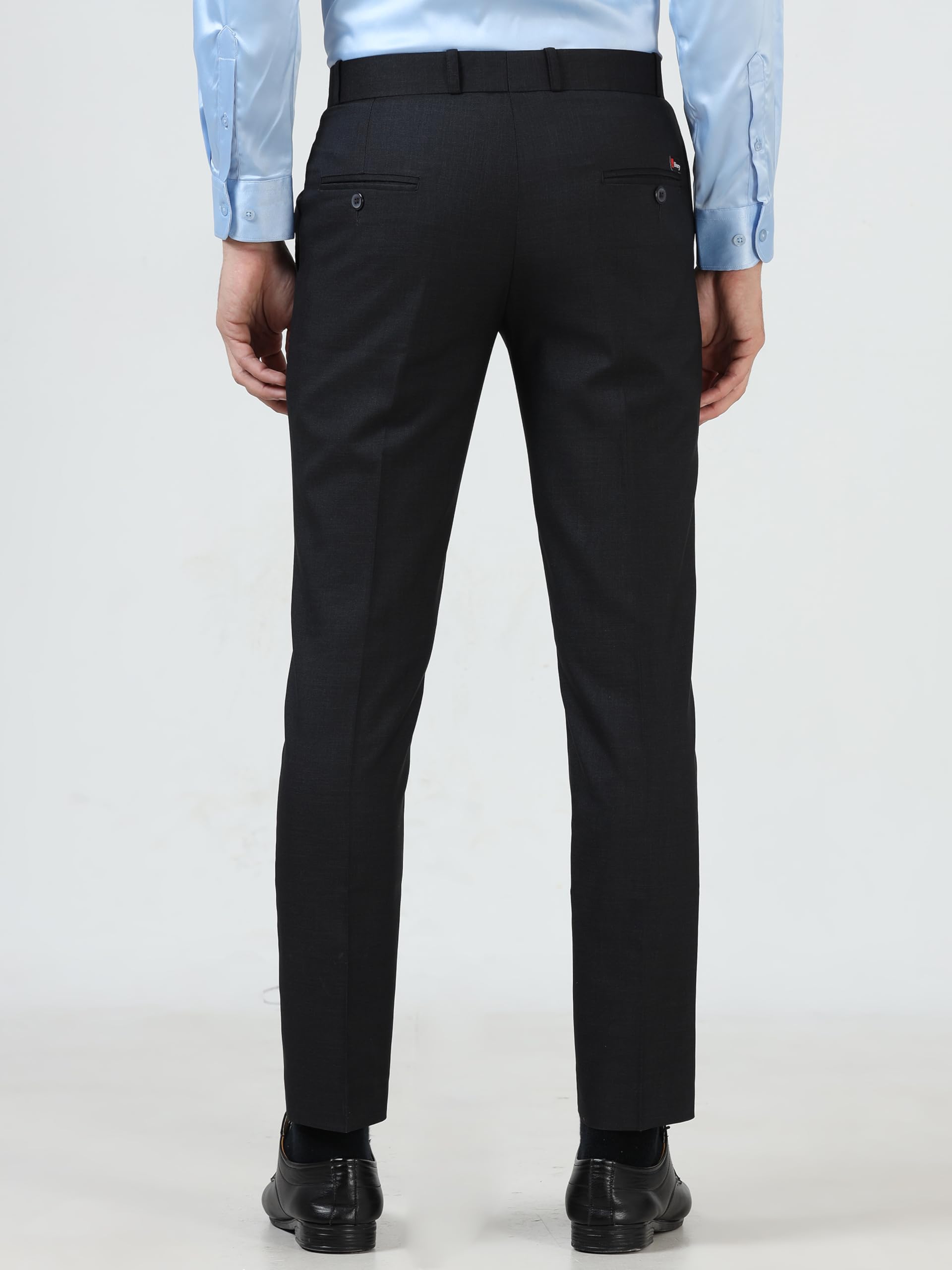 McHenry Men's Wrinkle Free Formal Trousers - Dark Blue - Image 3