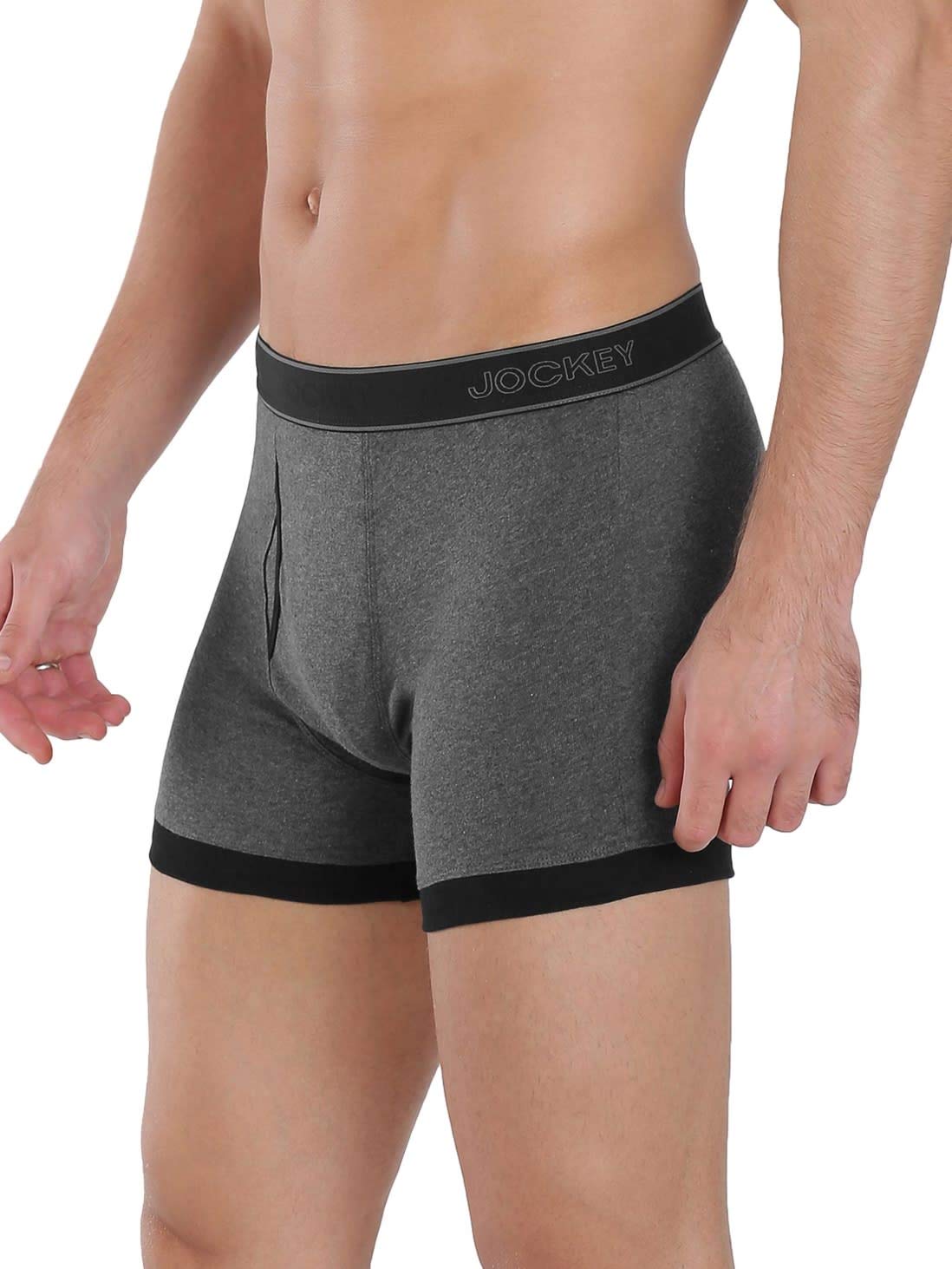 Jockey Men's Boxer Briefs - Charcoal & Black - Image 3