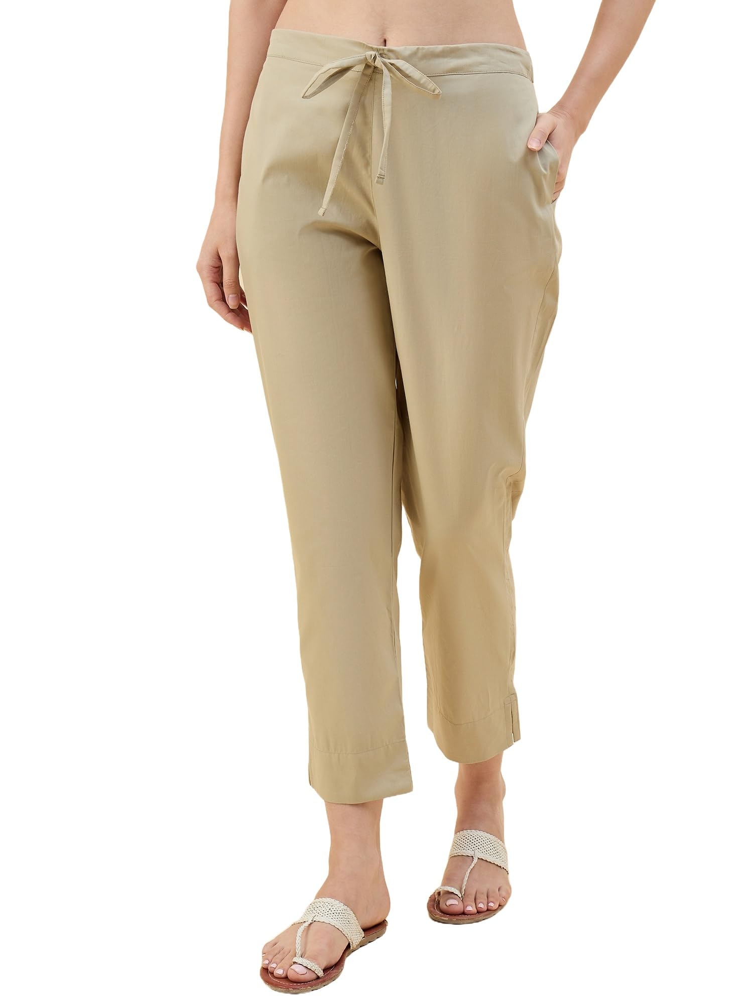 Nermosa Women Cotton Pant Elasticated Waist Trouser
