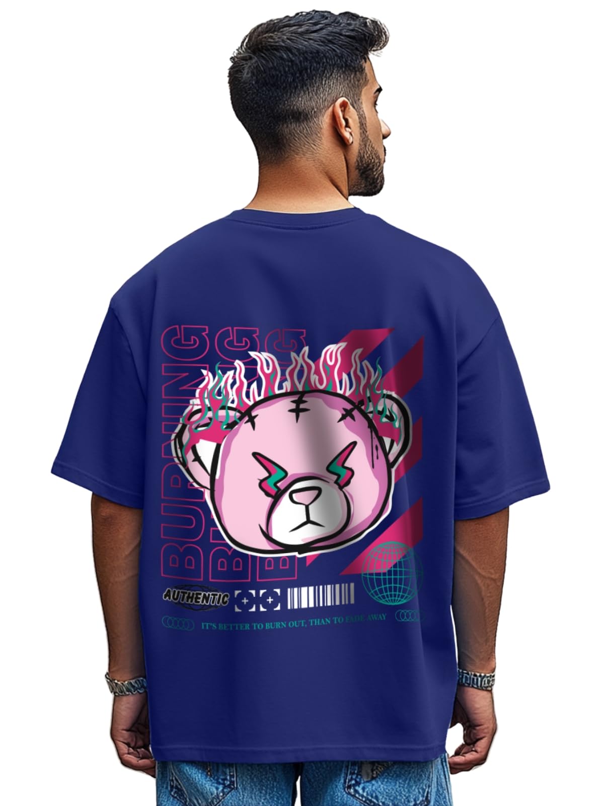 Veirdo Cotton Baggy Fit Graphic Printed T-Shirt