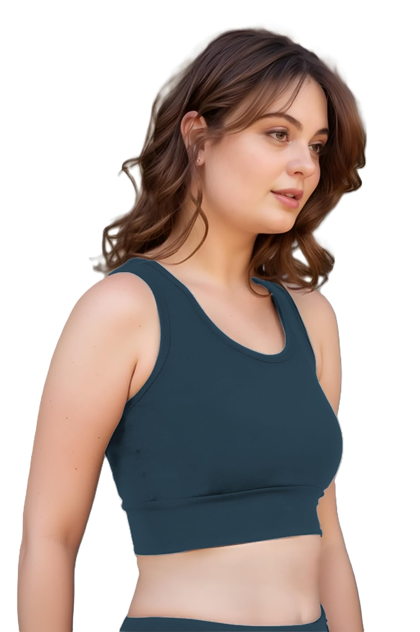 Airforce Blue Seamless Sports Bra for Women - Image 3