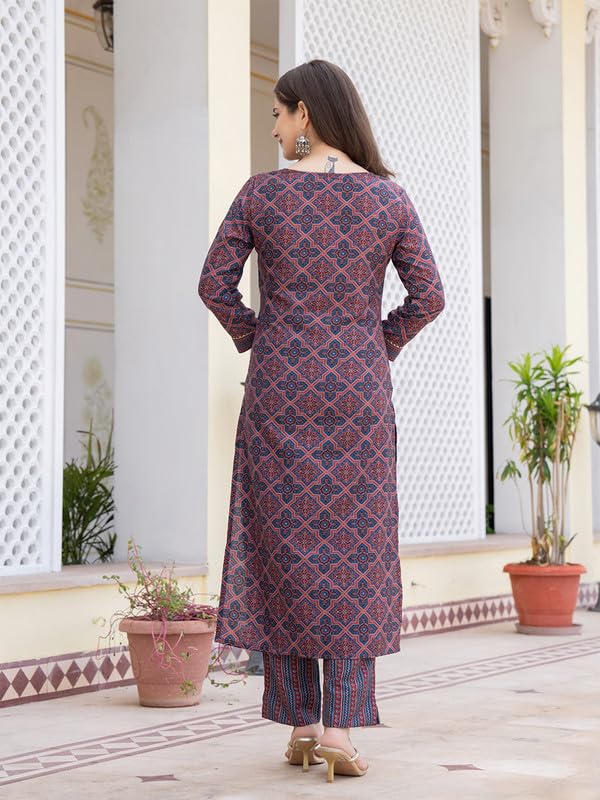 Vaamsi Blue Ethnic Kurta Set for Women - Image 4