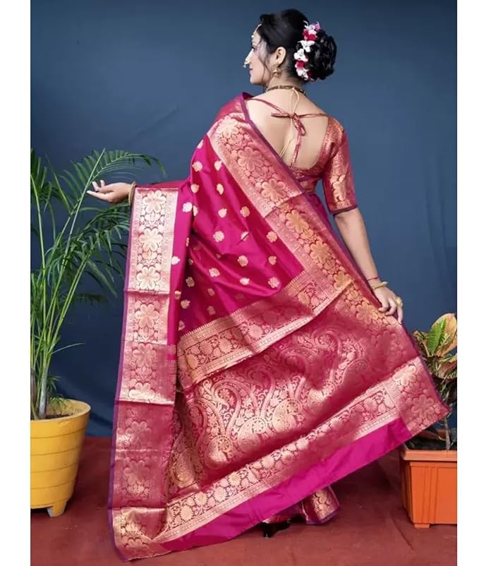 C J Enterprise Banarasi Kanjivaram Silk Saree for Women - Image 2