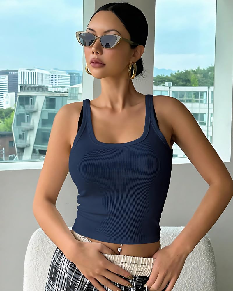 Accmetees Women's Ribbed Square Neck Tank Top - Image 4