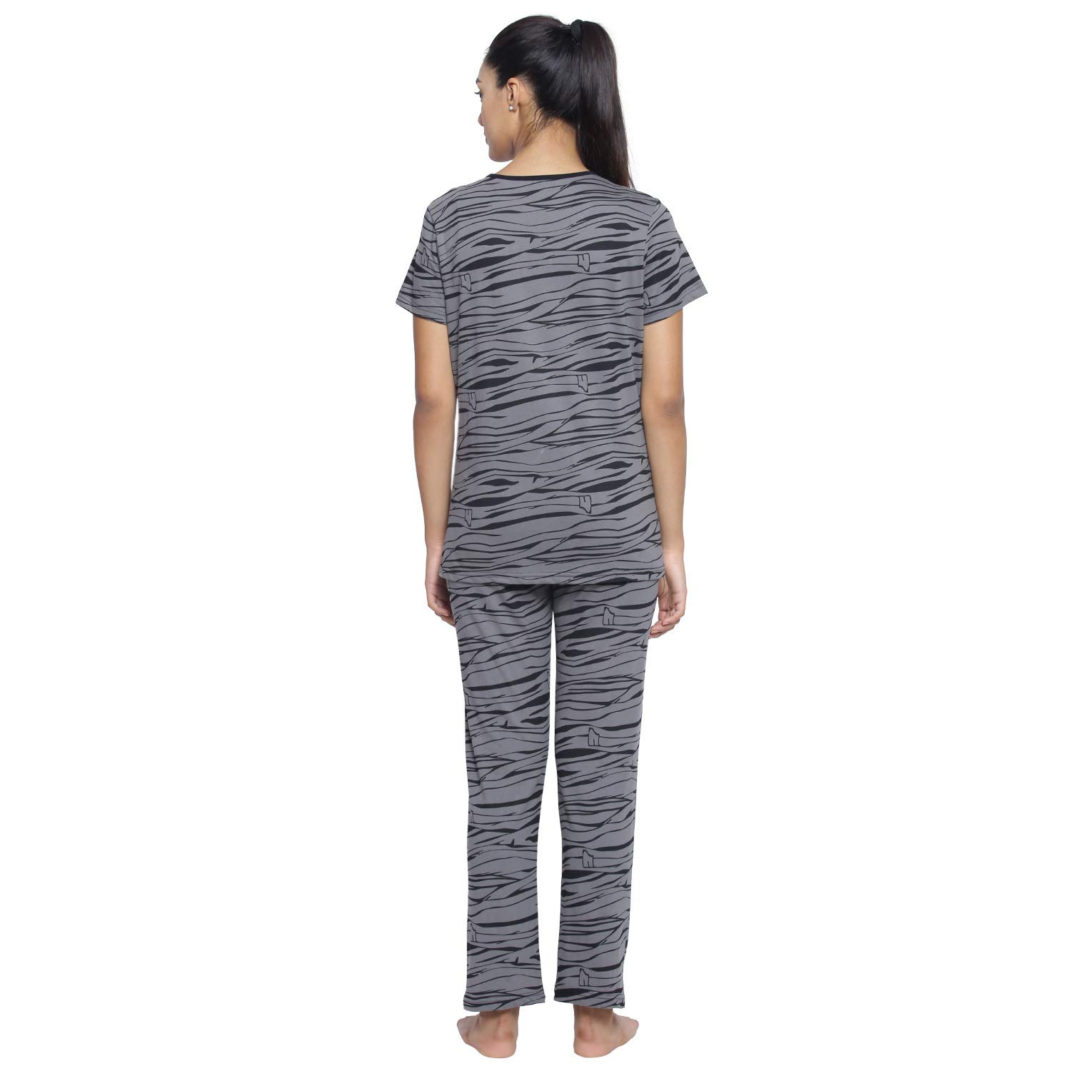 Real Basics Women's Cotton Animal Print Pajama Set - Image 3