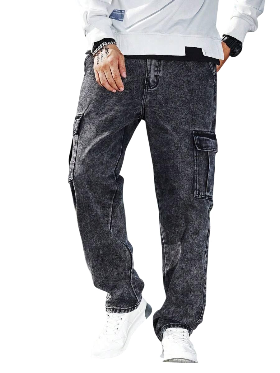 TAGAS Men's Black Carrot Jeans