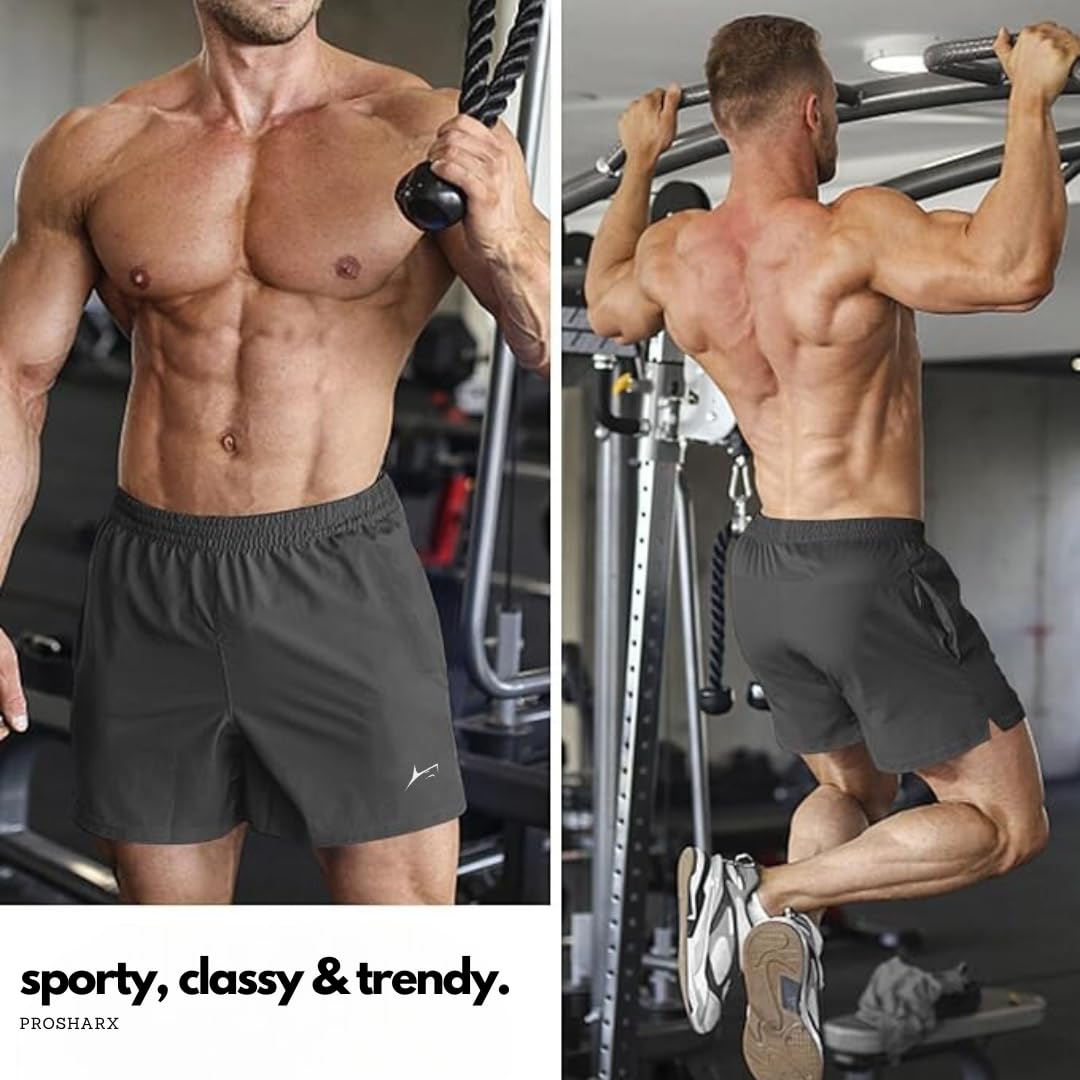 PROSHARX Men's Dark Grey Shorts - Quick Dry - Image 4