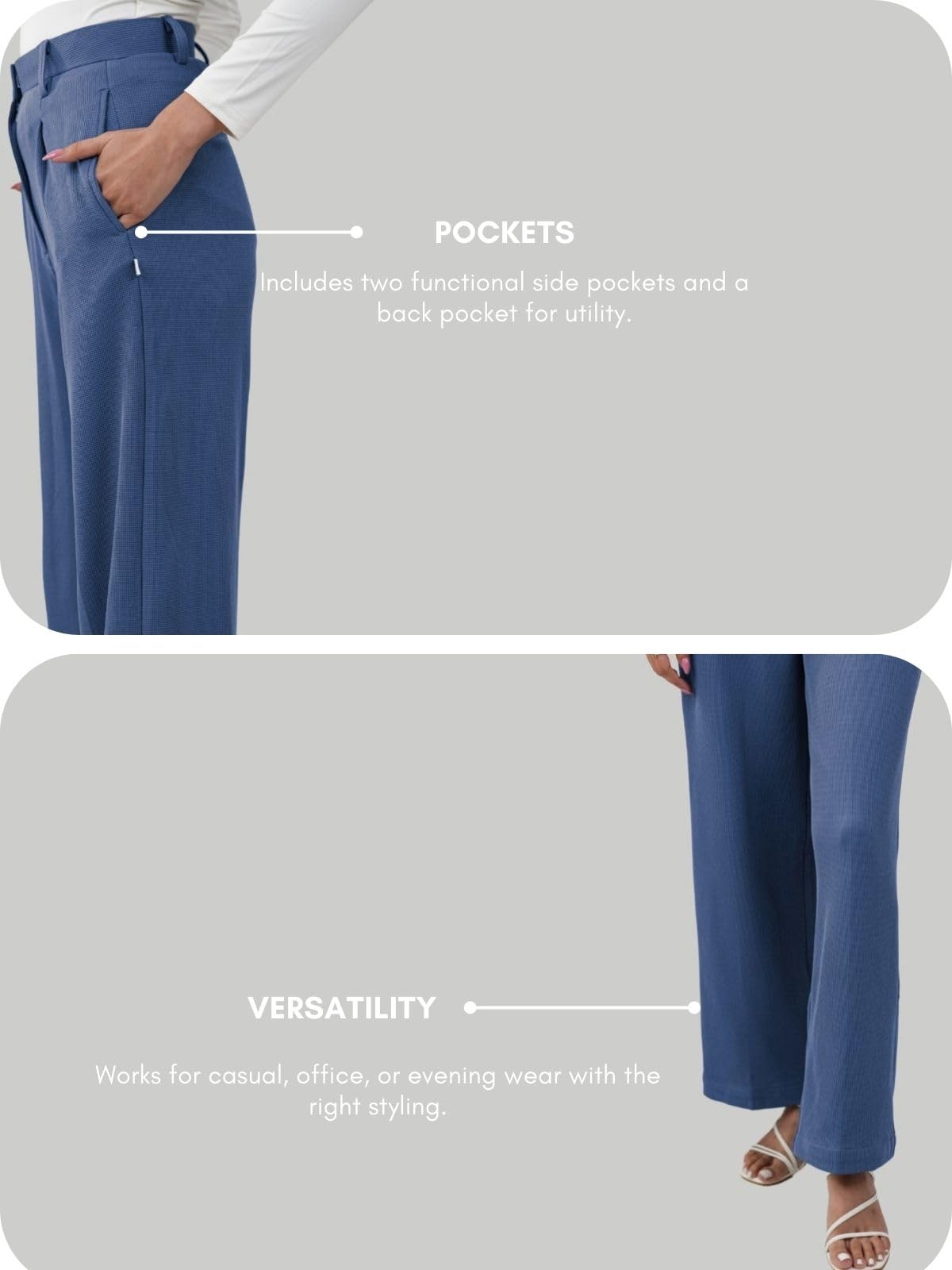 GRECIILOOKS High Waist Cotton Trousers for Women - Image 5