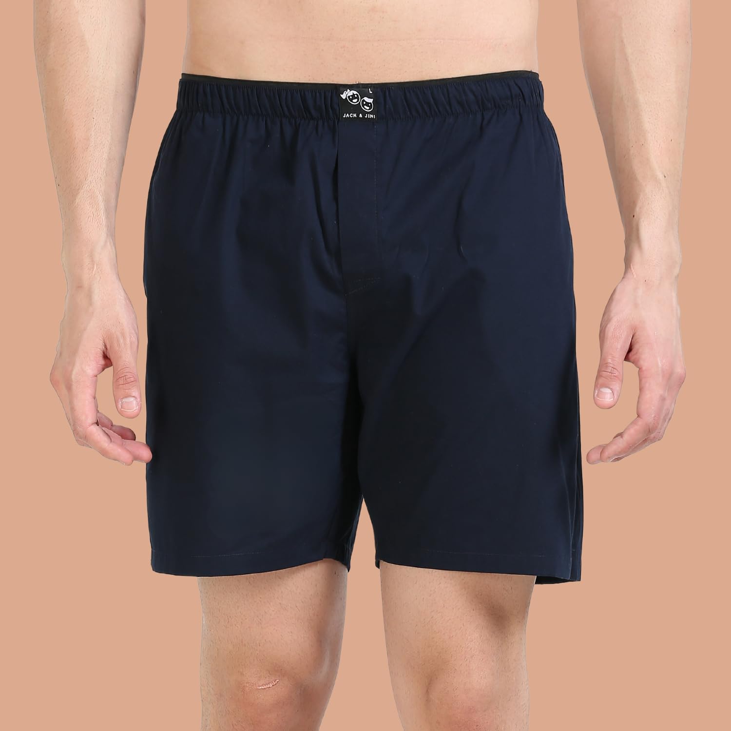 Jack and Jini Cotton Shorts for Men - Navy Blue - Image 5