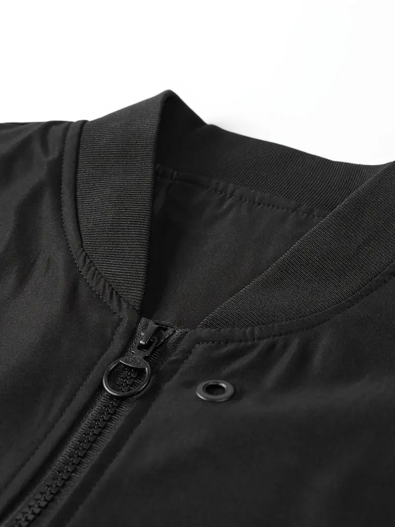 GLASGO Men's Black Bomber Jacket - Image 5