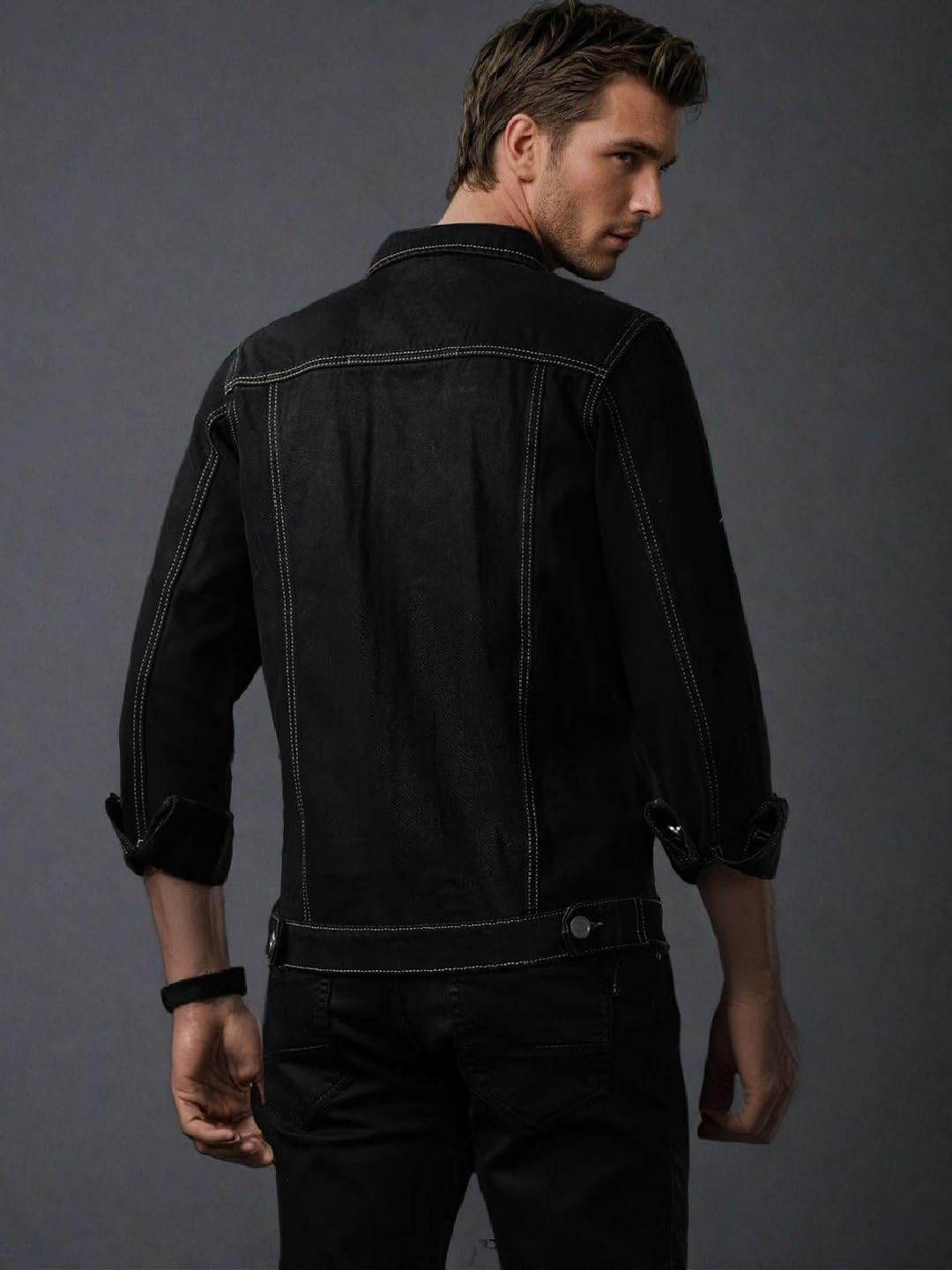 KOTTY Men's Classic Denim Jacket - Black - Image 2