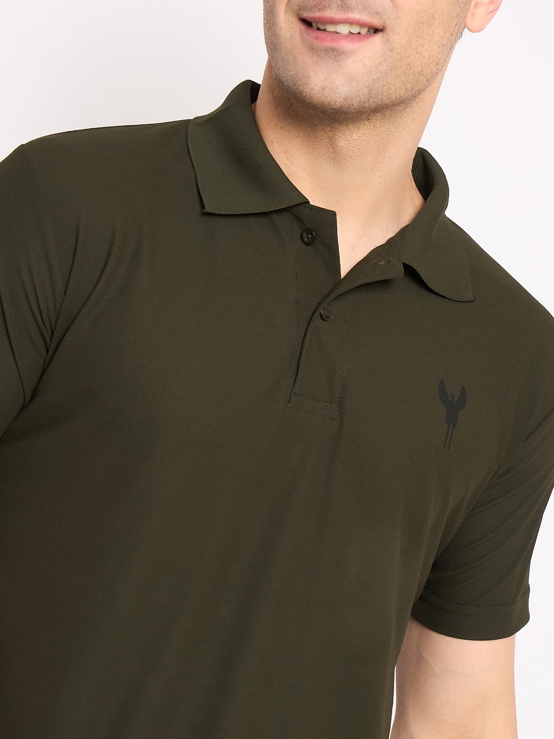 KASMA Men's Olive Polo T-Shirt - Image 4