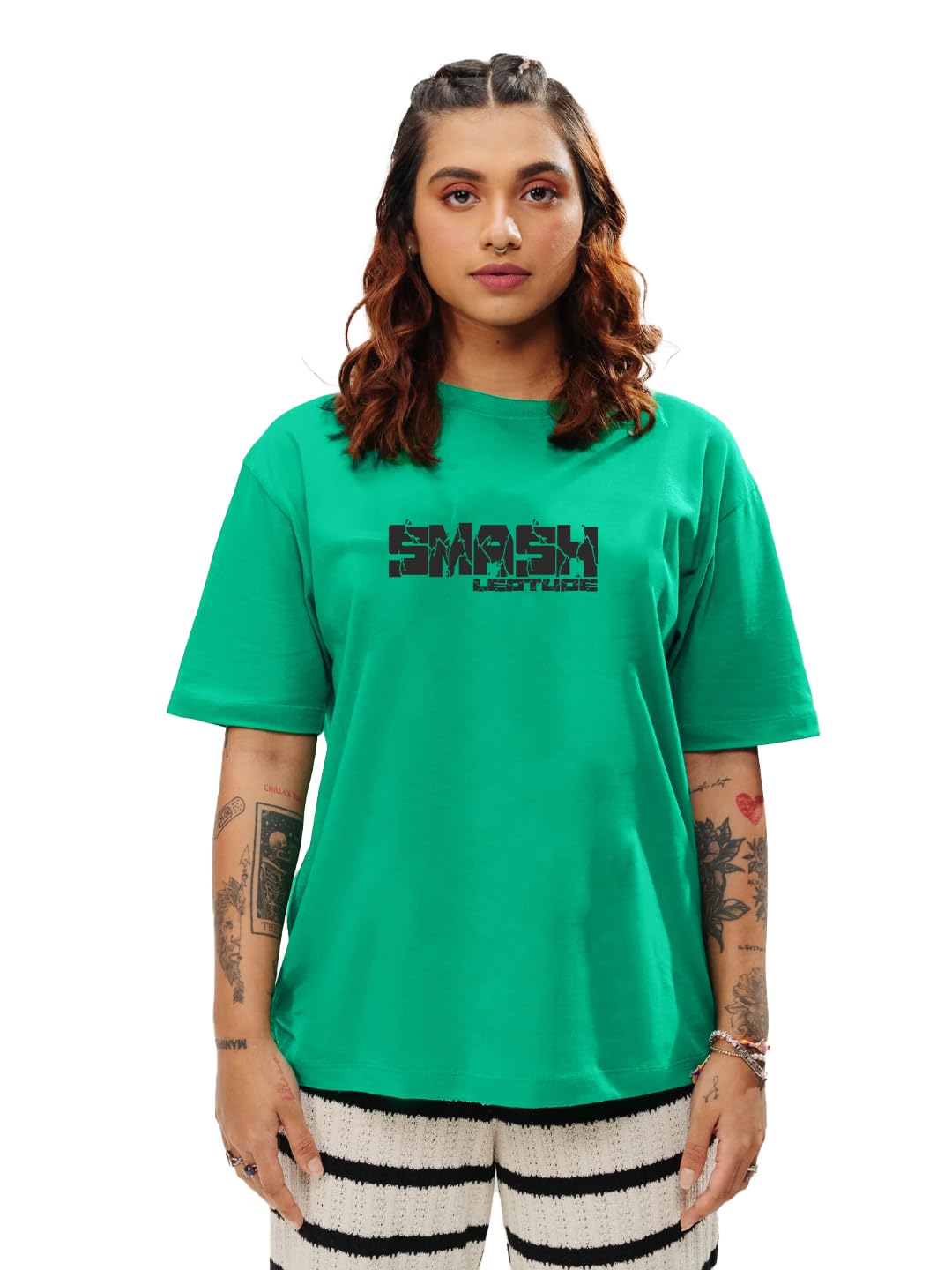 LEOTUDE Women's Half Sleeve Cotton T-Shirt - Black - Image 4