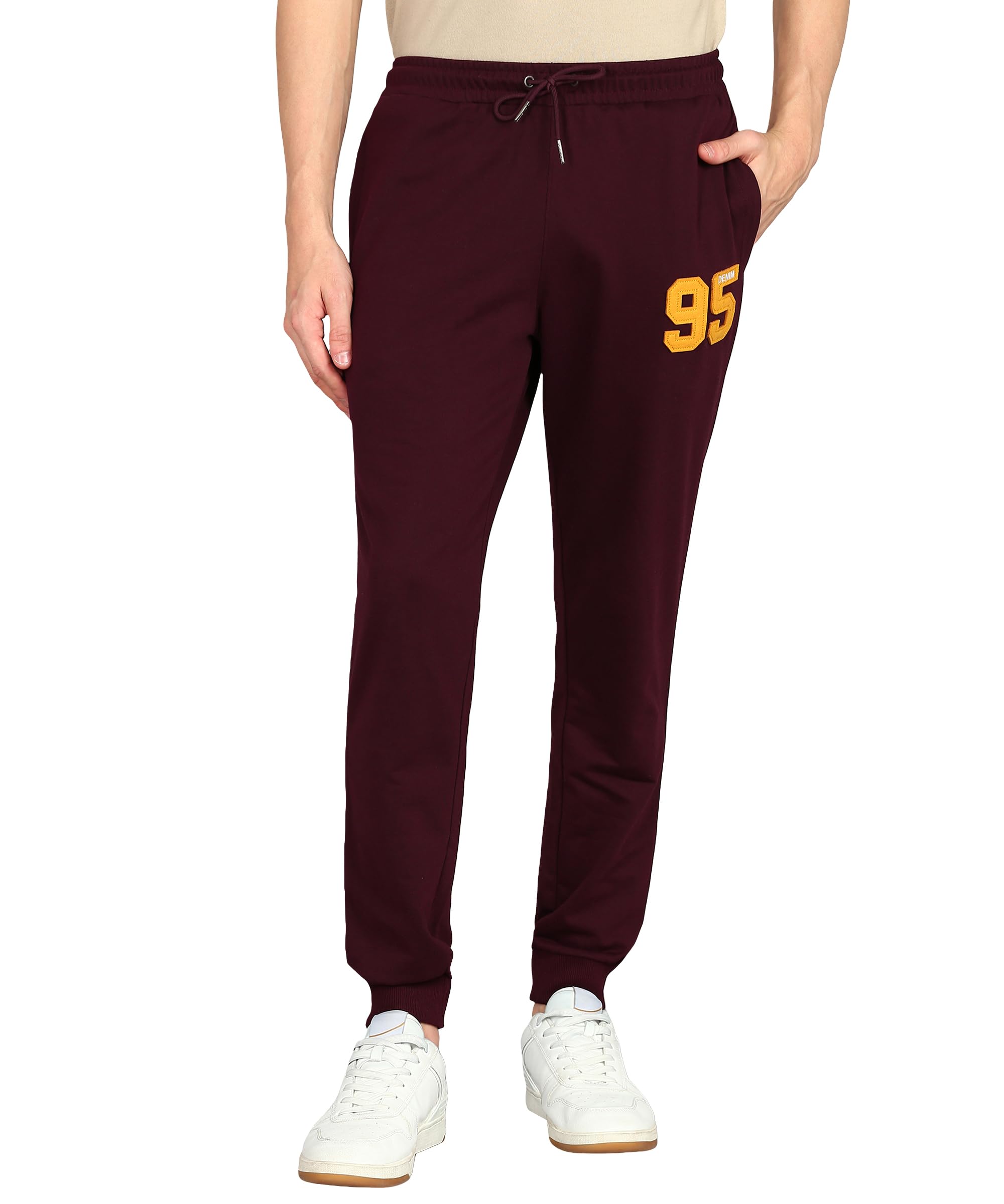 Alan Jones Men's Cotton Blend Joggers - Wine