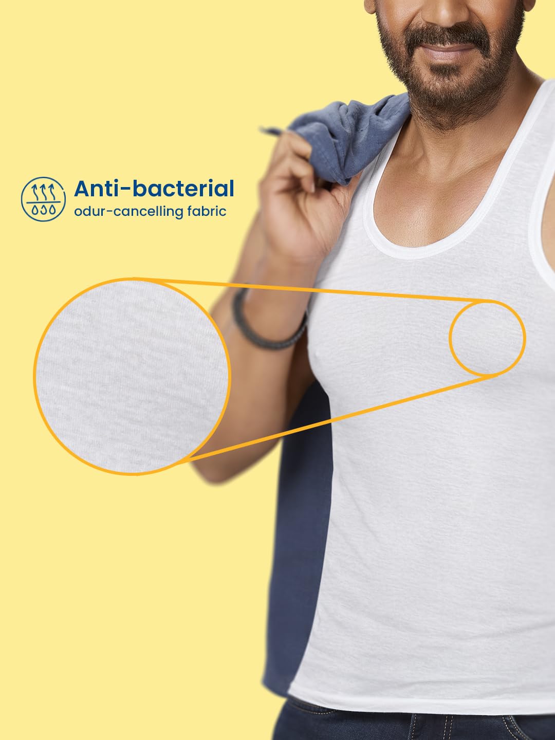 Amul Men White Vest - Image 4