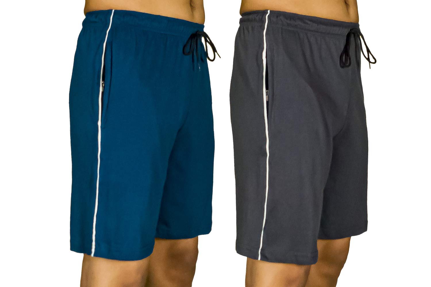 GarbGlide Men Shorts with Zip Pocket - Blue Grey