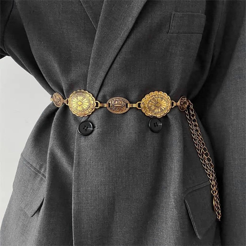 Golden Concho Waist Belt for Women - Image 5