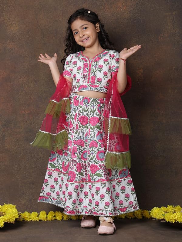 superminis Girls Lehenga Choli Set - Magenta - Image 2