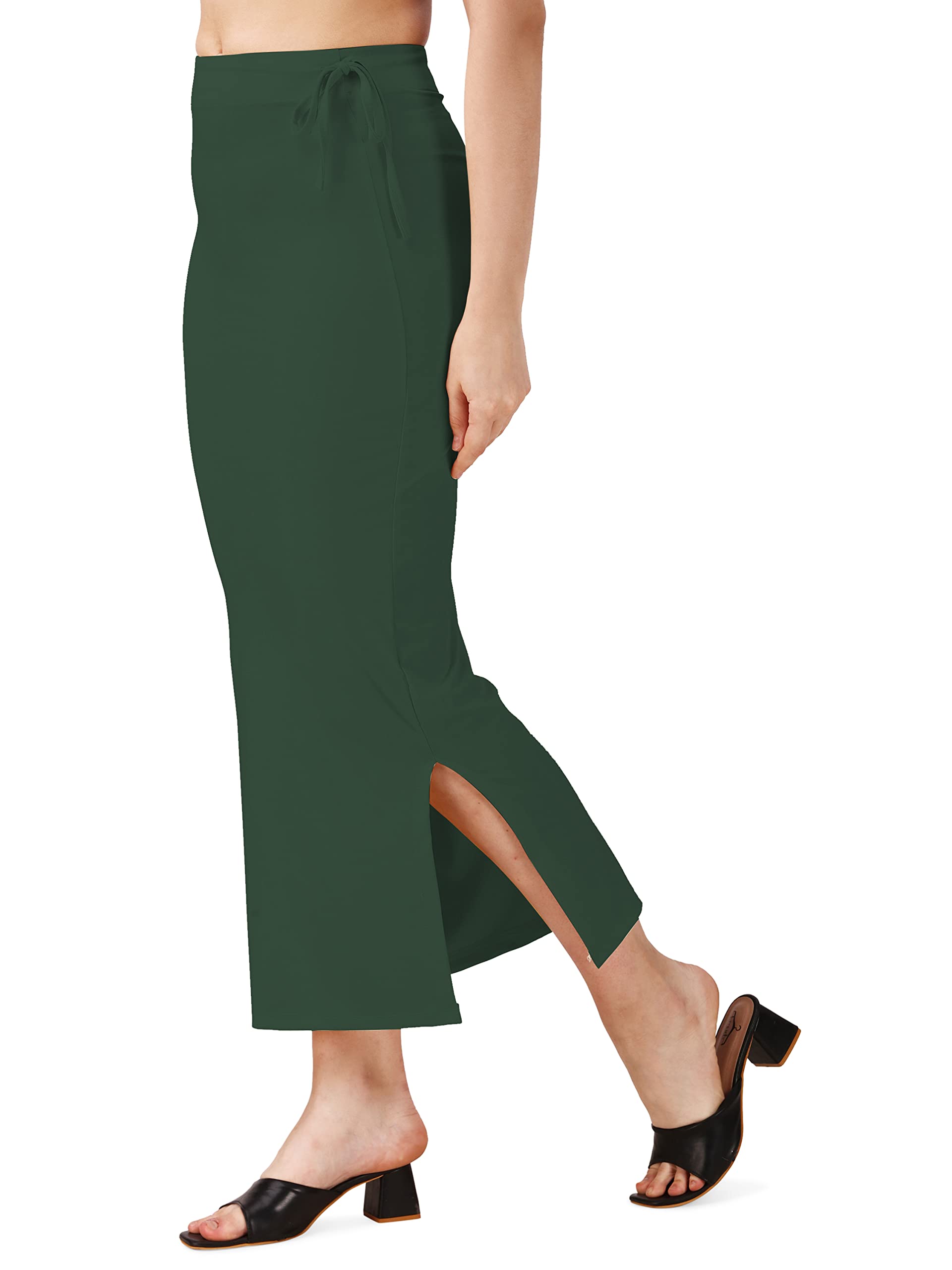 Mehrang Saree Shapewear Petticoat for Women - Dark Green - Image 4