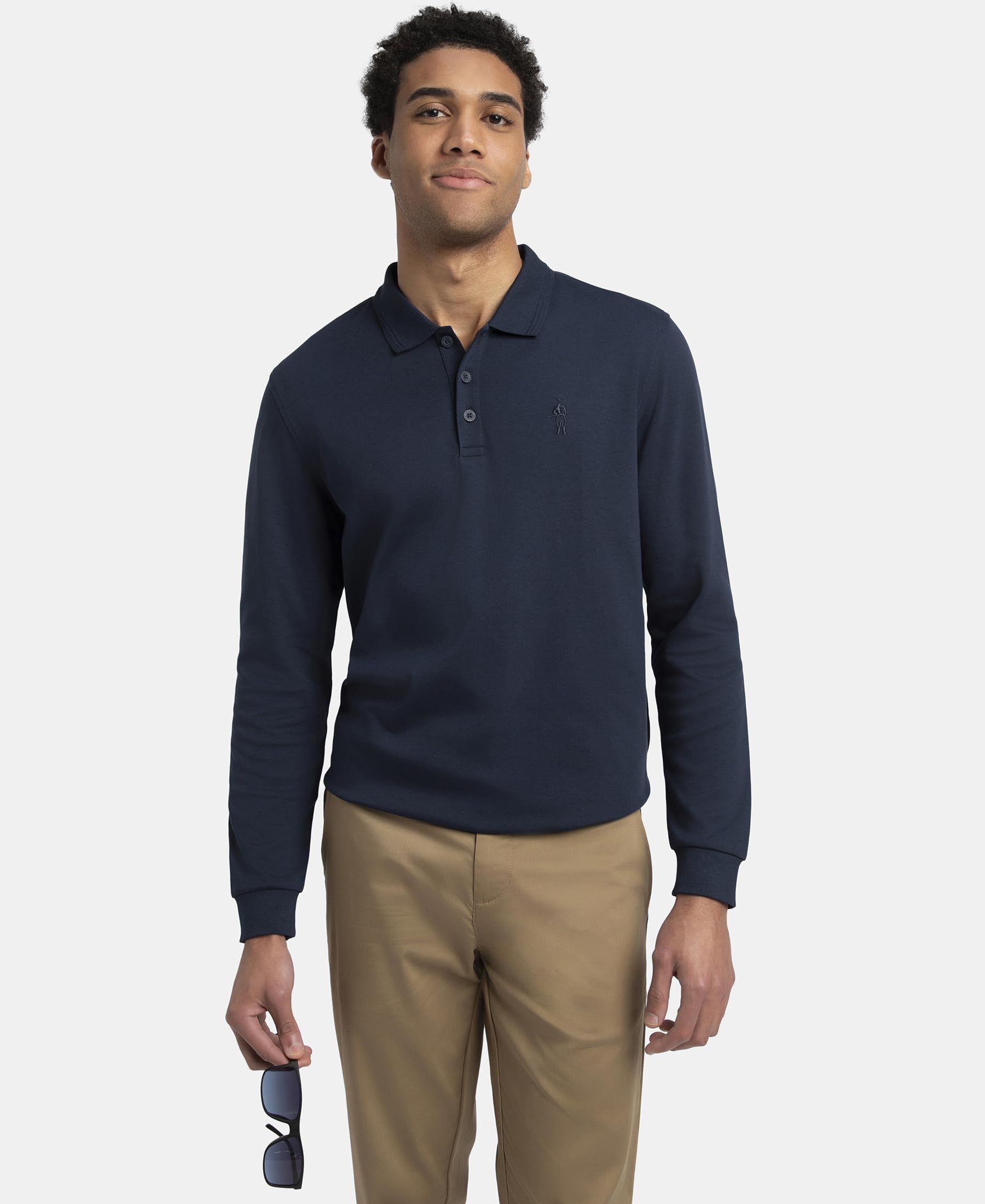 Jockey Men's Cotton Rich Polo T-Shirt - Navy - Image 5