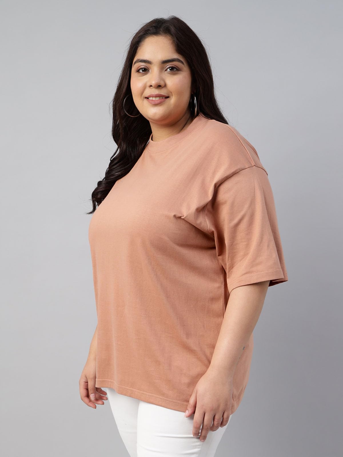 JUNEBERRY Cotton Solid Half Sleeve T-Shirt for Women - Image 5