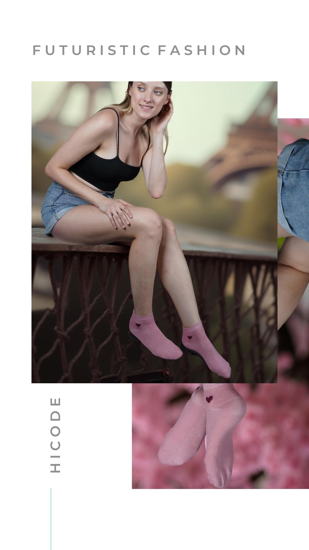 HICODE Womens Ankle Socks - Heart Pattern Multi-Colour - Image 3