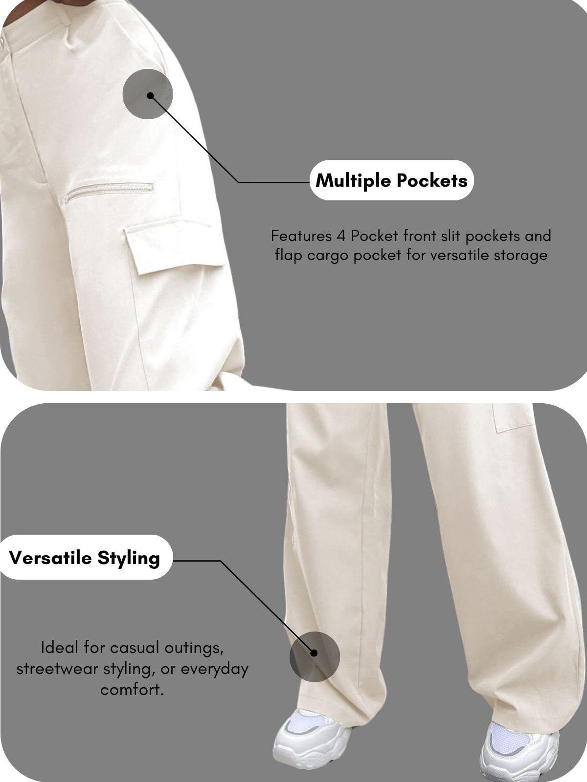 GRECIILOOKS Women's Cargo Pant - High-Waisted - Image 5