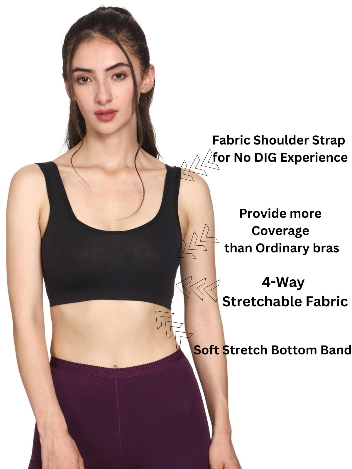 Mysha Women's Air Sports Bra - Grey Black BabyPink - Image 3