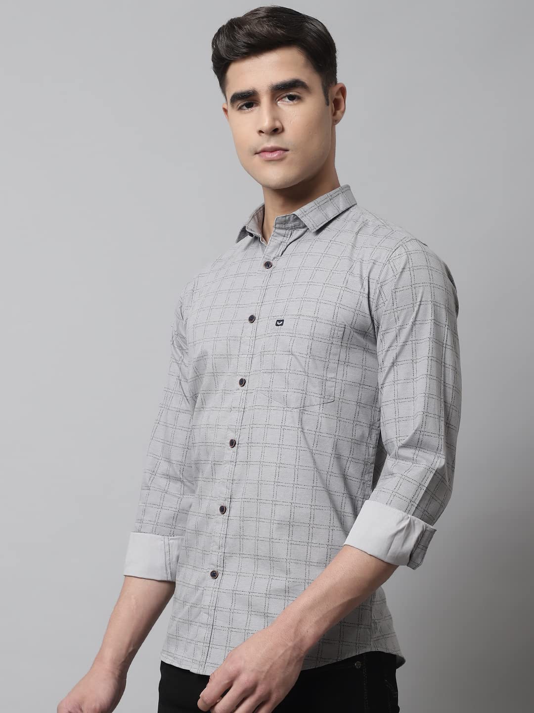 Majestic Man Cotton Checkered Casual Shirt - Image 3
