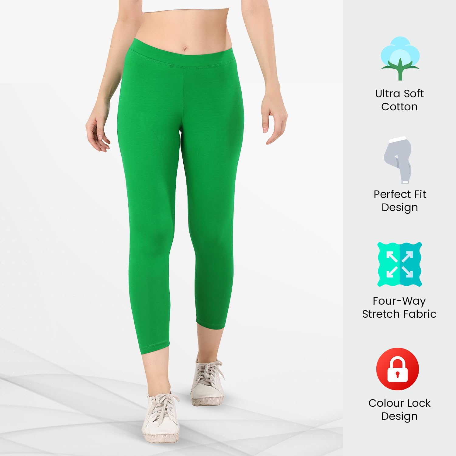 TRASA Women's Tailored Cut Leggings - Green - Image 4