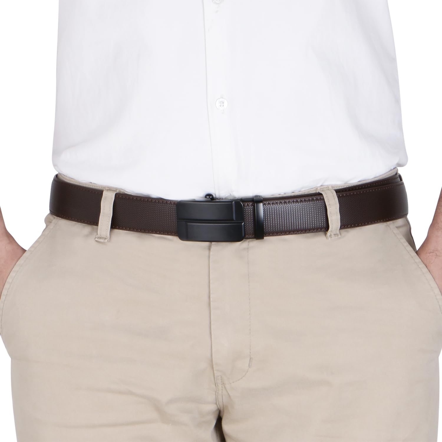 Labnoft Men's Brown PU Leather Belt - Image 4