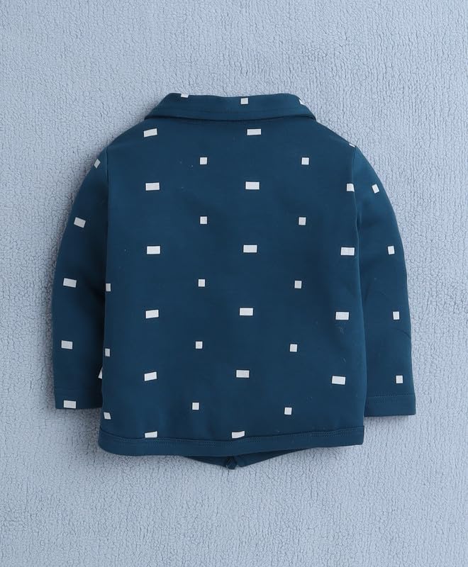 BUMZEE Boys Formal Shirt Pant Set - Beige Teal - Image 3