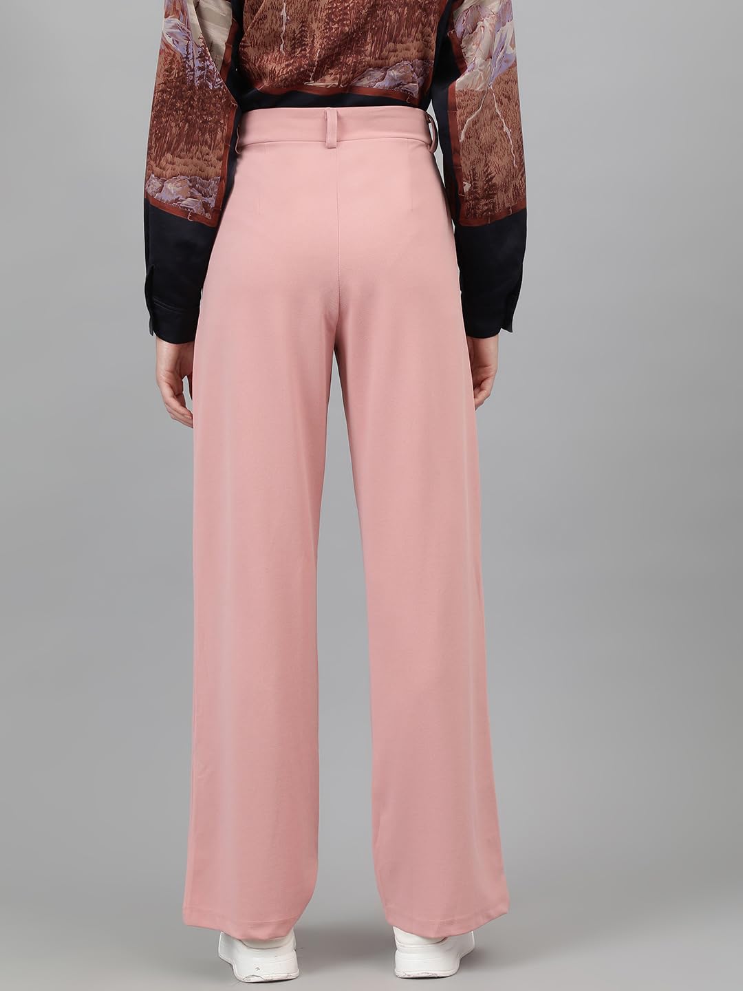 KOTTY Salmon Pink Straight Fit Trousers for Women - Image 5