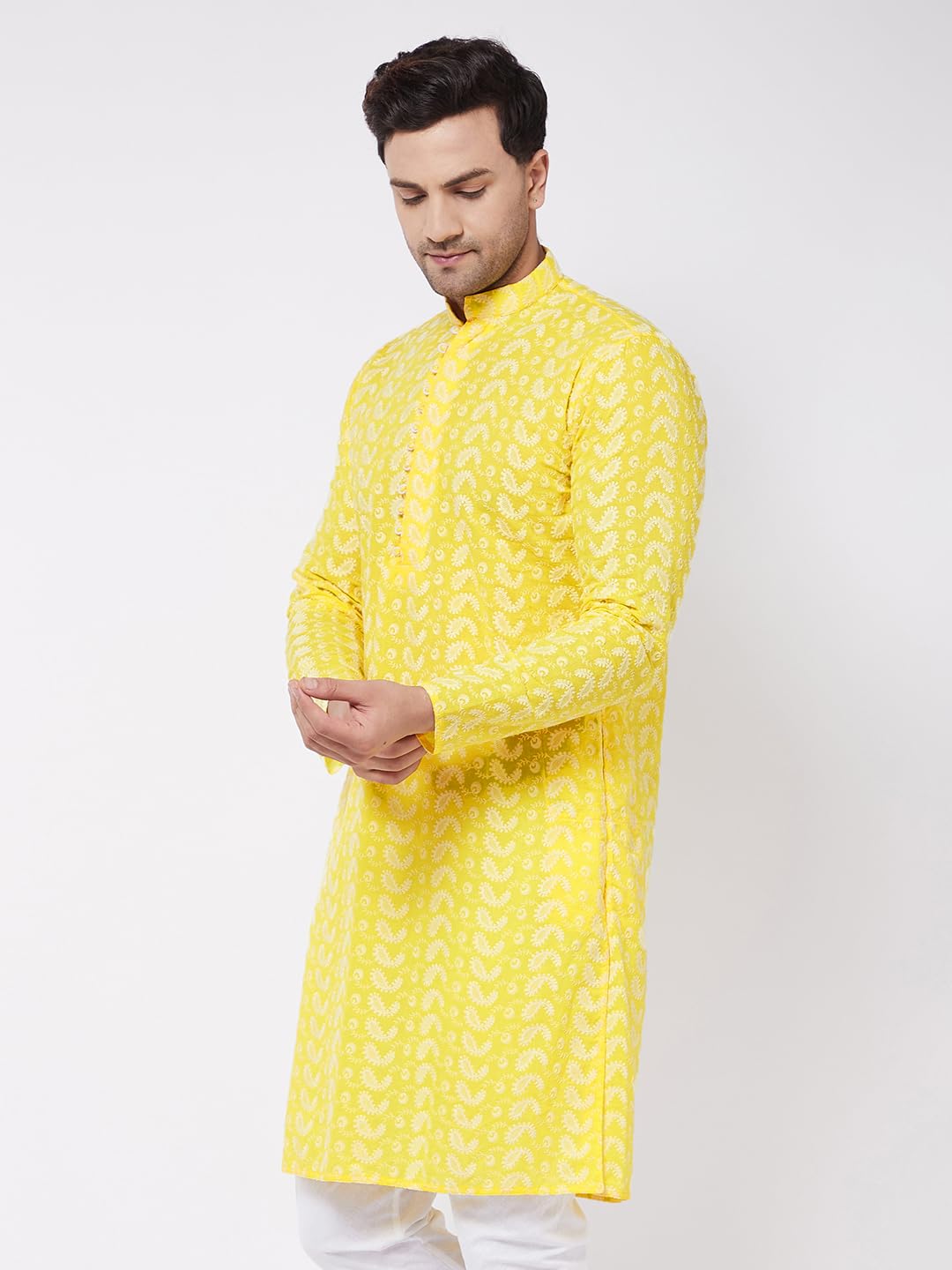 VASTRAMAY Men Kurta - Mustard Cotton - Image 2
