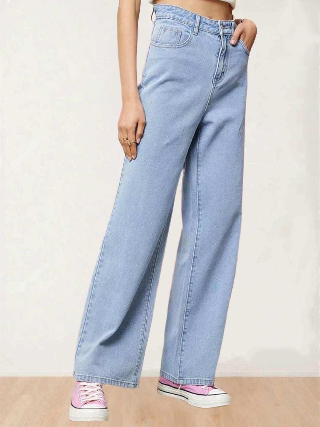 KOTTY Womens Straight Button Jeans - Blue - Image 3